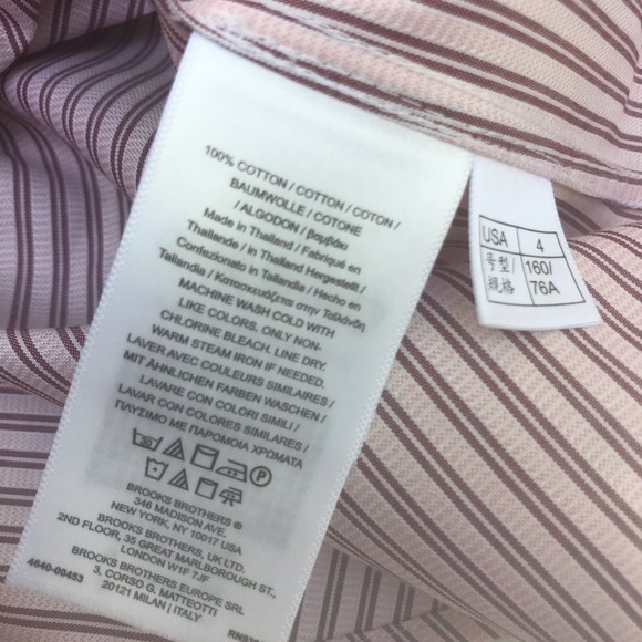 Brooks Brothers Women’s pink Striped Dobby Shirt Sized 4 crisp 100% Cotton - Picture 12 of 16